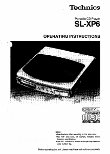 Handleiding Technics SL-XP6 CD speler