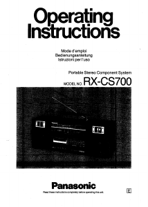 Manual Panasonic RX-CS700 Stereo-set