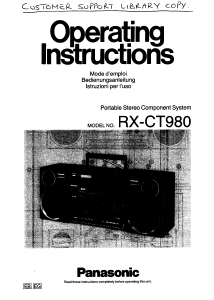 Manual Panasonic RX-CT980 Stereo-set