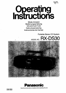 Manual Panasonic RX-DS30 Stereo-set