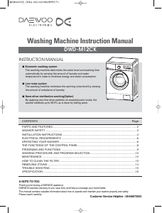 Manual Daewoo DWDM12C6 Washing Machine