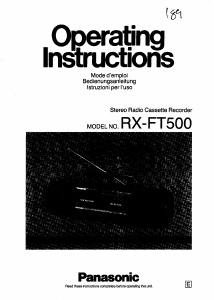 Manual Panasonic RX-FT500 Stereo-set