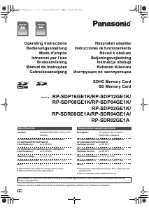 Kullanım kılavuzu Panasonic RP-SDP02GE1K SD Kart