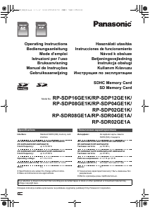 Mode d’emploi Panasonic RP-SDR02GE1A Carte SD