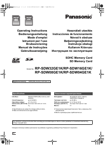 Manuál Panasonic RP-SDW16GE1K SD karta