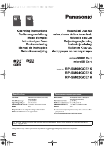 Bedienungsanleitung Panasonic RP-SM02GCE1K SD-Karte