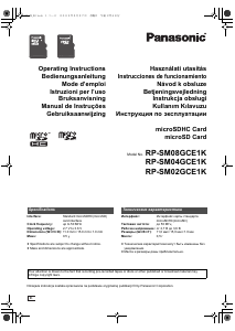 Bedienungsanleitung Panasonic RP-SM04GCE1K SD-Karte