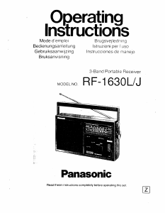 Bedienungsanleitung Panasonic RF-1630 Radio