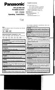 Manual de uso Panasonic RF-3500EG Radio