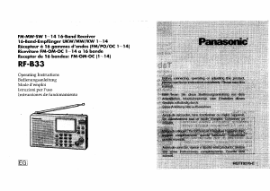 Mode d’emploi Panasonic RF-B33 Radio