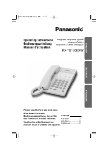 Mode d’emploi Panasonic KX-TS100EXW Téléphone