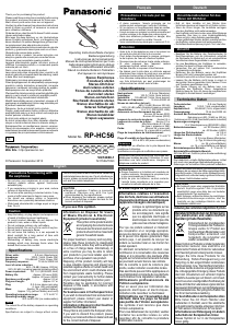 Manuale Panasonic RP-HC56E Cuffie