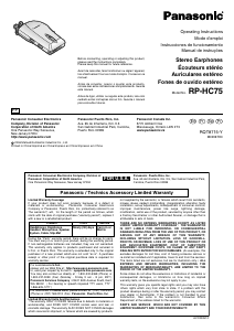 Manual de uso Panasonic RP-HC75 Auriculares