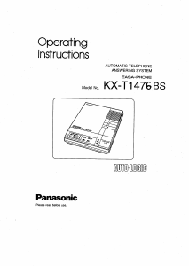 Handleiding Panasonic KX-T1476BS Antwoordapparaat