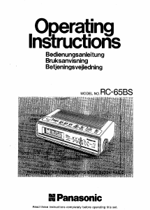 Handleiding Panasonic RC-65 Wekkerradio