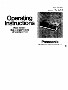 Manual Panasonic RC-6064 Alarm Clock Radio