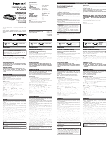 Bruksanvisning Panasonic RC-6266 Klockradio