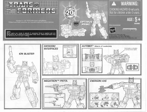 Bruksanvisning Hasbro 80500 Transformers 20th Anniversary Optimus Prime