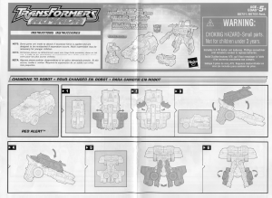 Manual Hasbro 80721 Transformers Armada Red Alert with Longarm