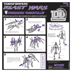 Handleiding Hasbro 81202 Transformers Beast Wars Tarantulus 10th Anniversary