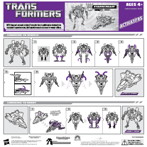Kullanım kılavuzu Hasbro 98467 Transformers Activators Starscream