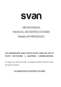 Manual de uso Svan SVMW823GXD1 Microondas
