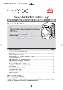 Mode d’emploi Daewoo DWD-E6213 Lave-linge