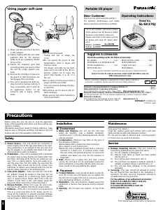 Manual Panasonic SL-SX276J Discman