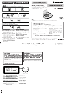 Manual Panasonic SL-SX469 Discman