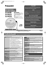 Handleiding Panasonic SL-SV572 Discman