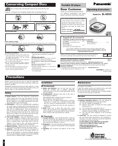 Manual Panasonic SL-S222 Discman