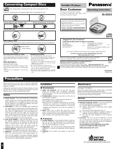 Manual Panasonic SL-S355 Discman