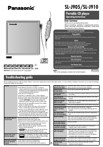 Manual Panasonic SL-J905 Discman