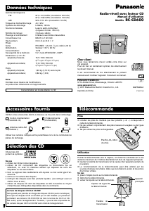 Mode d’emploi Panasonic RC-CD600 Lecteur CD