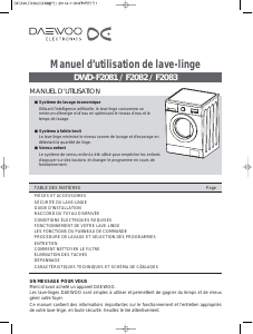 Mode d’emploi Daewoo DWD-F2083 Lave-linge