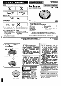 Manual Panasonic SL-CT490 Discman