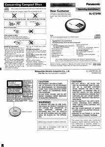 Manual Panasonic SL-CT590 Discman