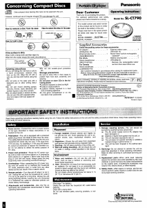 Handleiding Panasonic SL-CT790 Discman