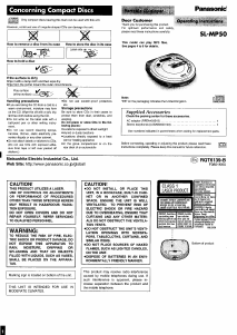 Handleiding Panasonic SL-MP50 Discman