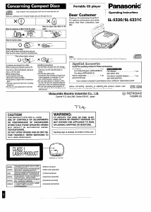 Manual Panasonic SL-S230 Discman