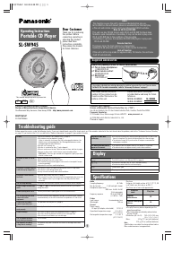 Manual Panasonic SL-SW945 Discman