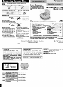 Manual Panasonic SL-SX220 Discman