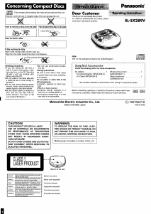Manual Panasonic SL-SX289V Discman