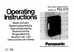 Manual Panasonic RQ-A70 Cassette Recorder