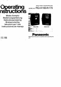 Manual Panasonic RQ-A160 Cassette Recorder