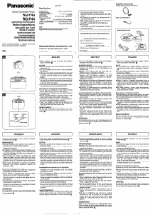 Mode d’emploi Panasonic RQ-P40 Enregistreur de cassettes