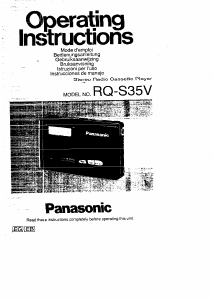 Manual Panasonic RQ-S35V Cassette Recorder