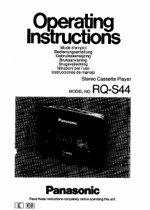 Manual Panasonic RQ-S44 Cassette Recorder
