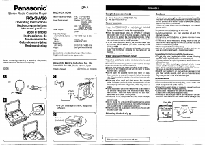 Manual Panasonic RQ-SW20 Cassette Recorder