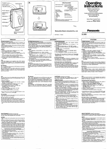 Manuale Panasonic RQ-V54 Registratore a cassette